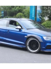 Carbonado CFRP BKSS Style Side Skirts Audi RS3 | S3 | A3 S-Line Sedan 2013-2020                                     - CF8369BKSS-SS - Image 9