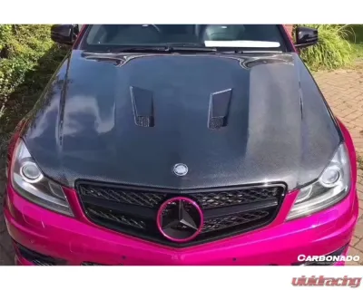 Carbonado CFRP BK Style Hood Mercedes Benz C63 AMG W204 2012-2014 - CF8500BLK.H