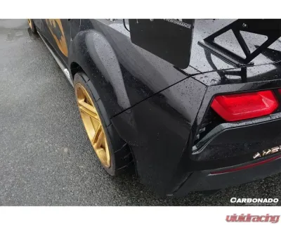 Carbonado CFRP PD Style Wide Body Rear Flares with Side Skirts for Chevrolet Corvette C7 2013-2019 - CF8993PD-SS