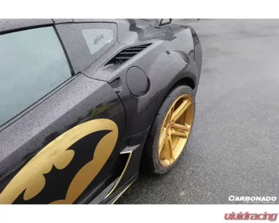 Carbonado CFRP PD Style Wide Body Rear Flares with Side Skirts for Chevrolet Corvette C7 2013-2019 - CF8993PD-SS