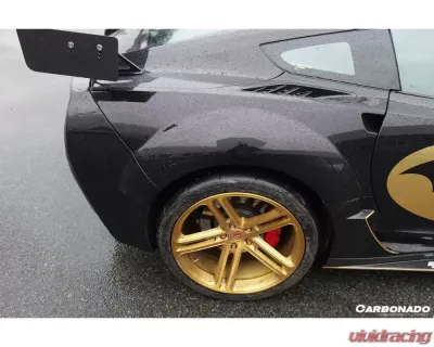 Carbonado CFRP PD Style Wide Body Rear Flares with Side Skirts for Chevrolet Corvette C7 2013-2019 - CF8993PD-SS