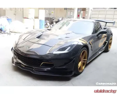 Carbonado Carbon Fiber RK Style Front Lip for Chevrolet Corvette C7 Z51 2013-2019 - CF8993RK-FL