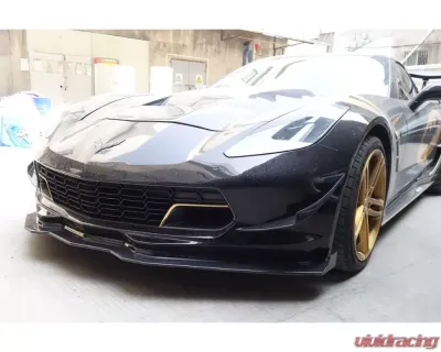 Carbonado Carbon Fiber RK Style Front Lip for Chevrolet Corvette C7 Z51 2013-2019 - CF8993RK-FL