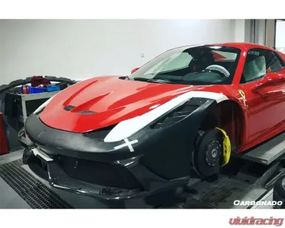 Carbonado Carbonado FRP SP Style Front Bumper for Ferrari 458 Coupe/Spyder 2010-2015 - 9501DMC.FB
