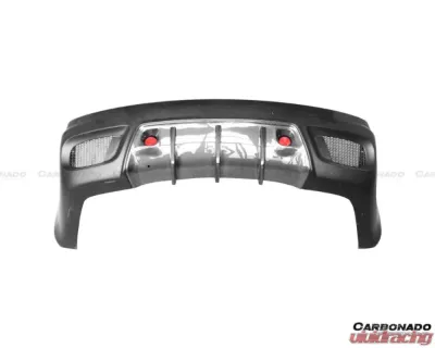 Carbonado FRP W Style Rear Bumper w/ Exhaust Tips Maserati Quattroporte 2005-2008 - 9550WI-RB
