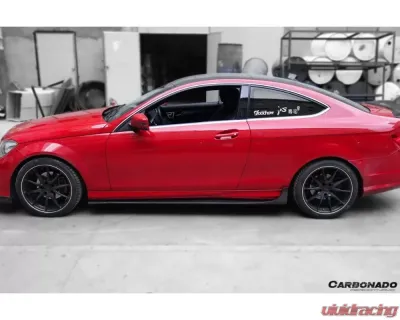 Carbonado CFRP DP Style Side Skirts Under Board Mercedes Benz C63 AMG C Class Coupe W204 2012-2014 - CF1113-2DP