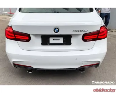 Carbonado CFRP MP Style Dual Exhaust Rear Lip - M-Tech Only BMW 3 Series F30 | F35 2013-2019 - CF3229MP.DRL