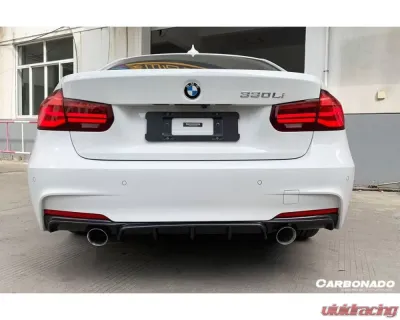 Carbonado CFRP MP Style Dual Exhaust Rear Lip - M-Tech Only BMW 3 Series F30 | F35 2013-2019 - CF3229MP.DRL