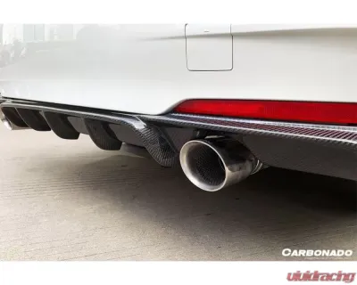 Carbonado CFRP MP Style Dual Exhaust Rear Lip - M-Tech Only BMW 3 Series F30 | F35 2013-2019 - CF3229MP.DRL