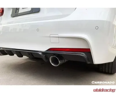 Carbonado CFRP MP Style Dual Exhaust Rear Lip - M-Tech Only BMW 3 Series F30 | F35 2013-2019 - CF3229MP.DRL