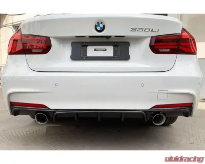 Carbonado CFRP MP Style Dual Exhaust Rear Lip - M-Tech Only BMW 3 Series F30 | F35 2013-2019 - CF3229MP.DRL