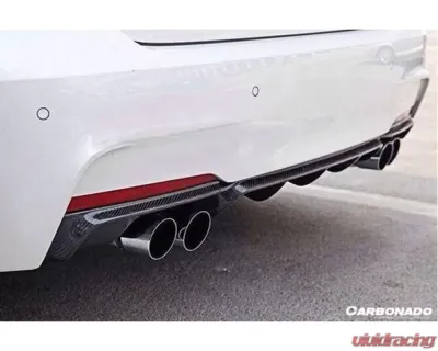 Carbonado CFRP MP Style Qual Exhaust Rear Lip - M-Tech Only BMW 3 Series F30 | F35 2013-2019 - CF3229MP.QRL
