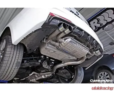 Carbonado CFRP MP Style Qual Exhaust Rear Lip - M-Tech Only BMW 3 Series F30 | F35 2013-2019 - CF3229MP.QRL