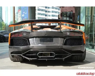 Carbonado FGCF DM Style Rear Lip Lamborghini Aventador LP700 2011-2016 - FGCF5900DMC-RD