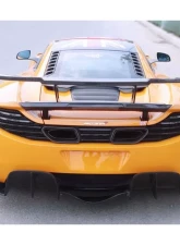 Carbonado Carbon Fiber Trunk Spoiler for McLaren 650S/12C 2011-2017, Black SS Finish                                     - CF8002BKSSRZS-W - Image 11