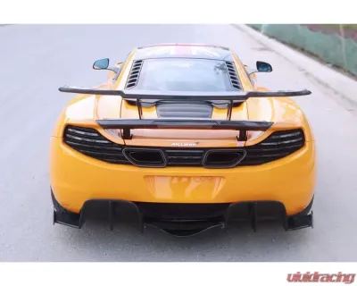 Carbonado Carbon Fiber Trunk Spoiler for McLaren 650S/12C 2011-2017, Black SS Finish - CF8002BKSSRZS-W