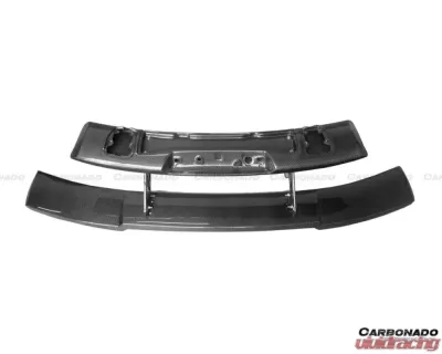 Carbonado Carbon Fiber Trunk Spoiler for McLaren 650S/12C 2011-2017, Black SS Finish - CF8002BKSSRZS-W