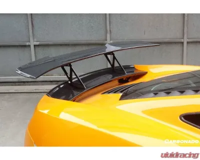 Carbonado Carbon Fiber Trunk Spoiler for McLaren 650S/12C 2011-2017, Black SS Finish - CF8002BKSSRZS-W