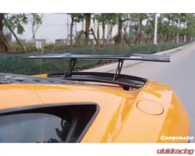 Carbonado Carbon Fiber Trunk Spoiler for McLaren 650S/12C 2011-2017, Black SS Finish - CF8002BKSSRZS-W