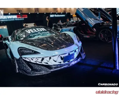 Carbonado CFRP 600LT Style Front Bumper Lip w/ Side Splitter McLaren 540C | 570S 2015-2020 - CF8007OE-FL