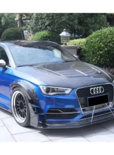 Carbonado CFRP BKSS Style Front Lip & Front Lip Under Board Audi S3 | A3 S-Line Sedan 2013-2016                                     - CF8369BKSS-2-FL - Image 11
