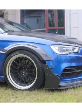 Carbonado CFRP BKSS Style Front Lip & Front Lip Under Board Audi S3 | A3 S-Line Sedan 2013-2016                                     - CF8369BKSS-2-FL - Image 6