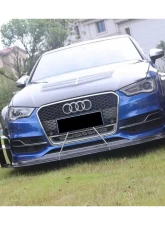 Carbonado CFRP BKSS Style Front Lip & Front Lip Under Board Audi S3 | A3 S-Line Sedan 2013-2016                                     - CF8369BKSS-2-FL - Image 8