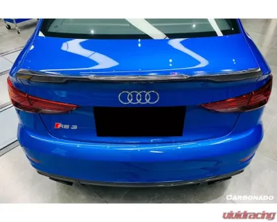 Carbonado CFRP RW Style Trunk Spoiler for Audi RS3 S3 A3 Sedan 2013-2020 - CF8369RW-TS