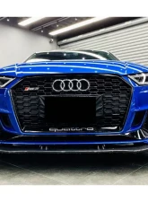 Carbonado CFRP BKSS Style Front Lip Audi RS3 Sedan 2019-2020                                     - CF8373BKSS-FL - Image 9