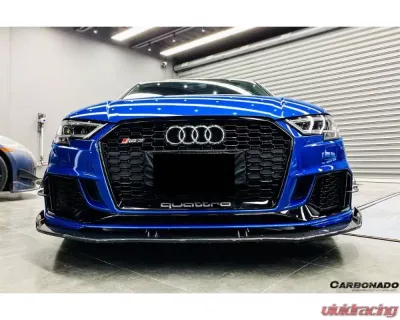 Carbonado CFRP BKSS Style Front Lip Audi RS3 Sedan 2019-2020 - CF8373BKSS-FL