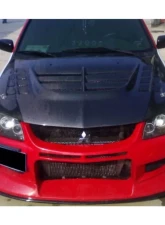 Carbonado CFRP VTX Style Hood for Mitsubishi Evo 2003-2006, Carbon Fiber Finish                                     - CF8428VT.H - Image 4