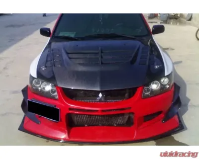 Carbonado CFRP VTX Style Hood for Mitsubishi Evo 2003-2006, Carbon Fiber Finish - CF8428VT.H