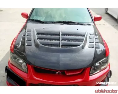 Carbonado CFRP VTX Style Hood for Mitsubishi Evo 2003-2006, Carbon Fiber Finish - CF8428VT.H