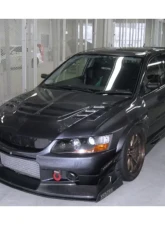 Carbonado CFRP VTX Style Hood for Mitsubishi Evo 2003-2006, Carbon Fiber Finish                                     - CF8428VT.H - Image 9