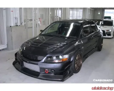 Carbonado CFRP VTX Style Hood for Mitsubishi Evo 2003-2006, Carbon Fiber Finish - CF8428VT.H