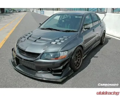 Carbonado CFRP VTX Style Hood for Mitsubishi Evo 2003-2006, Carbon Fiber Finish - CF8428VT.H