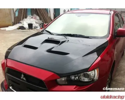 Carbonado CFRP BS Style Hood Mitsubishi Evolution 10 2008-2016 - CF8430BS.H