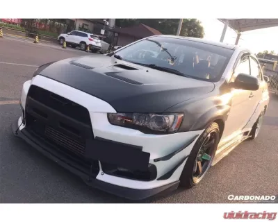 Carbonado Carbon Fiber Reinforced Polymer RA Style Front Lip for Mitsubishi Evolution 10 (2008-2016) - CF8430RA.FL