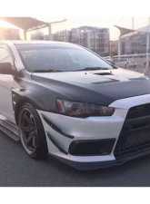 Carbonado Carbon Fiber Reinforced Polymer RA Style Front Lip for Mitsubishi Evolution 10 (2008-2016)                                     - CF8430RA.FL - Image 7