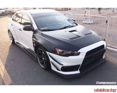 Carbonado Carbon Fiber Reinforced Polymer RA Style Front Lip for Mitsubishi Evolution 10 (2008-2016) - CF8430RA.FL