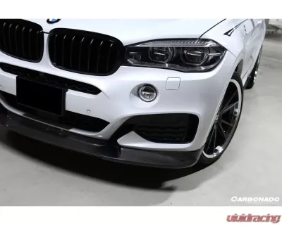 Carbonado CFRP 3D Style Front Lip BMW X6 F16 M-Tech 2014-2019 - CF8481D3-FL