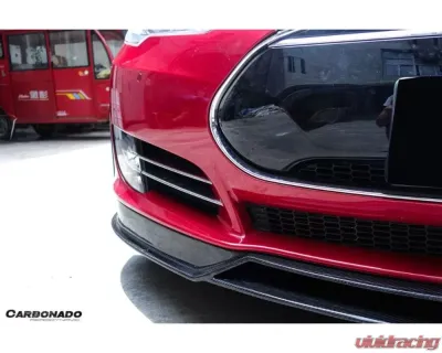 Carbonado Carbon Fiber Front Lip for Tesla Model S Pre-Facelift 2012-2015 CFRP RS Style - CF9401RZS-FL
