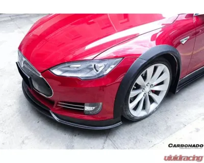 Carbonado Carbon Fiber Front Lip for Tesla Model S Pre-Facelift 2012-2015 CFRP RS Style - CF9401RZS-FL