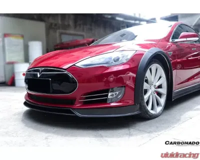 Carbonado Carbon Fiber Front Lip for Tesla Model S Pre-Facelift 2012-2015 CFRP RS Style - CF9401RZS-FL