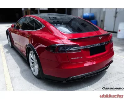 Carbonado CFRP RS Style Rear Lip Tesla Model S Pre-Facelift 2012-2015 - CF9401RZS-RD