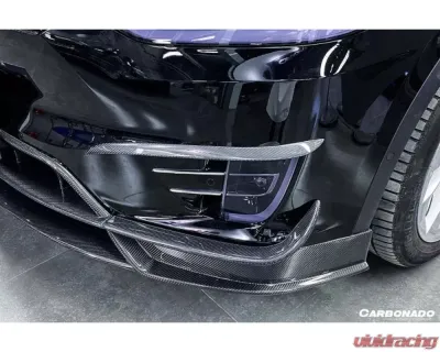 Carbonado CFRP RZS Style Front Canards Tesla Model X SUV 2016-2021 - CF9402RZS.FBCRD
