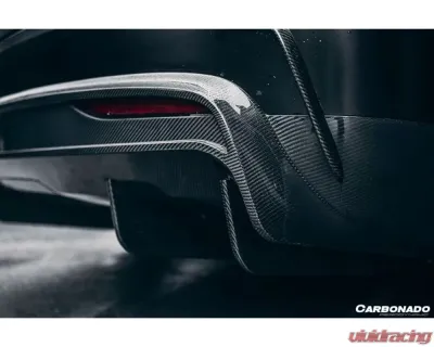 Carbonado FGCF RZS Style Rear Bumper Canards Tesla Model X SUV 2016-2021 - FGCF9402RZS.RBCRD