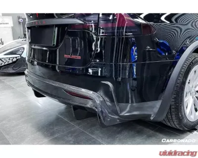 Carbonado FGCF RZS Style Rear Bumper Canards Tesla Model X SUV 2016-2021 - FGCF9402RZS.RBCRD