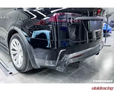 Carbonado FGCF RZS Style Rear Bumper Canards Tesla Model X SUV 2016-2021 - FGCF9402RZS.RBCRD