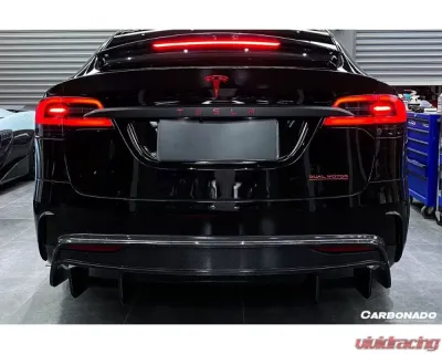 Carbonado FGCF RZS Style Rear Bumper Canards Tesla Model X SUV 2016-2021 - FGCF9402RZS.RBCRD